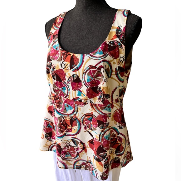 Madison Women’s Studio Sleeveless Browns Geometric Print Fully Lined Side Zipper - Picture 4 of 7